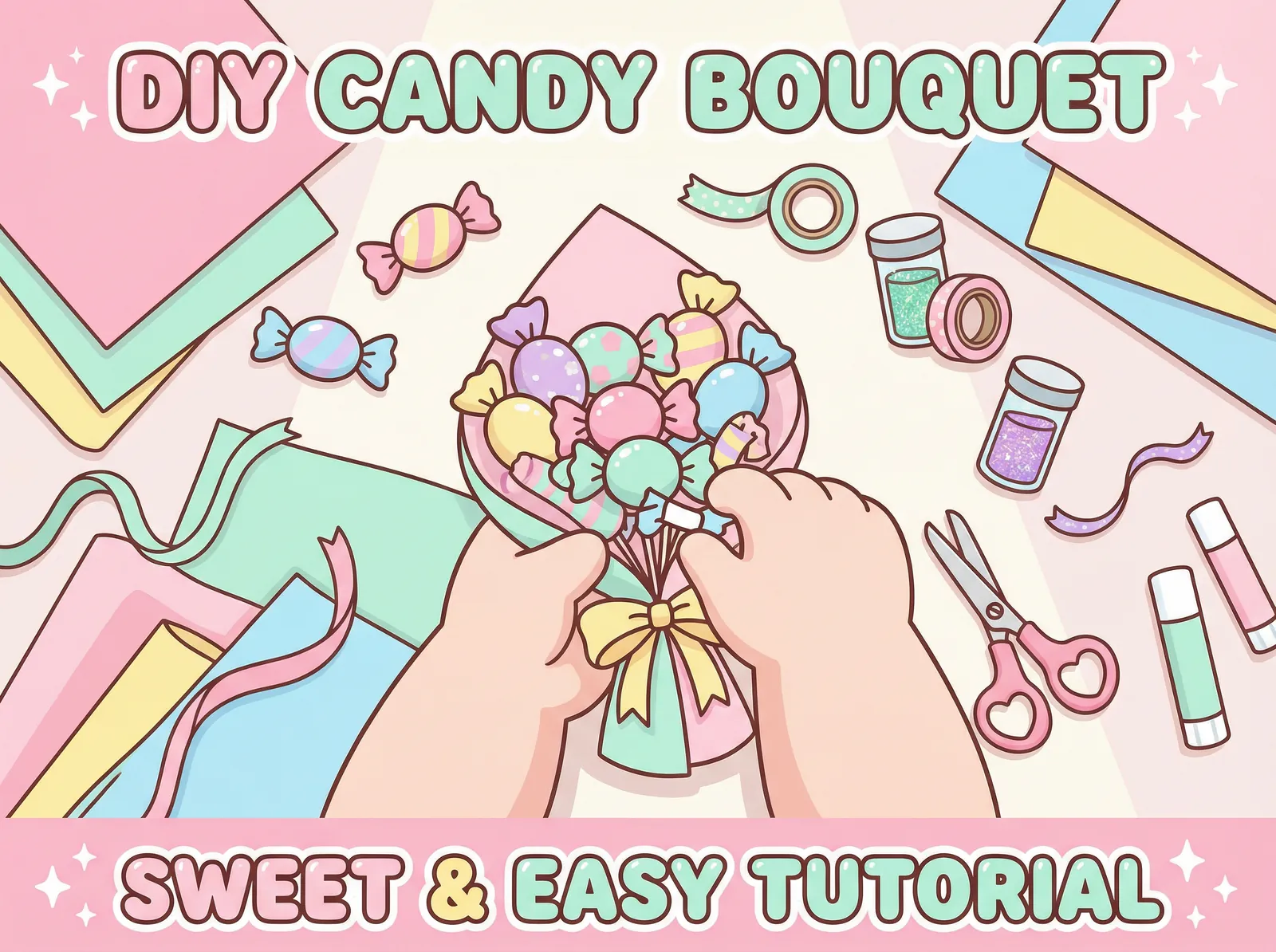 糖心视频 糖果工坊 - 糖果花束DIY教程